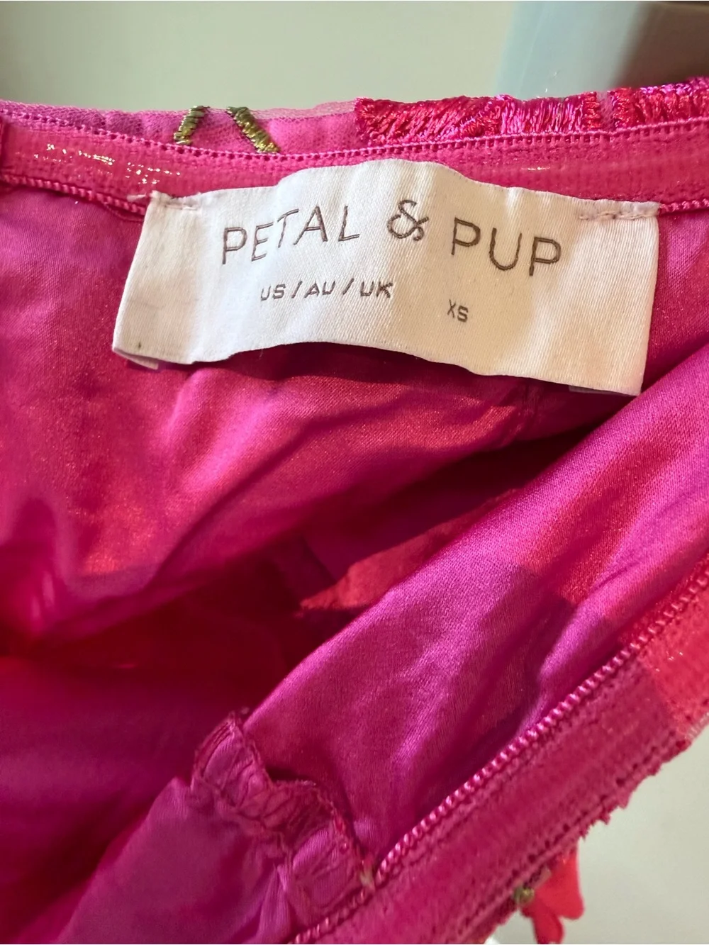 Petal & Pup Hot Pink Strapless Floral Dress - Picture 6 of 6